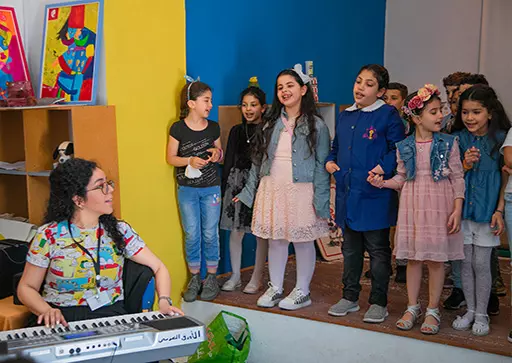 Musical awakening workshop led by Iqadh with the children of the Bab Souika school - medina of Tunis, 2021 to 2023