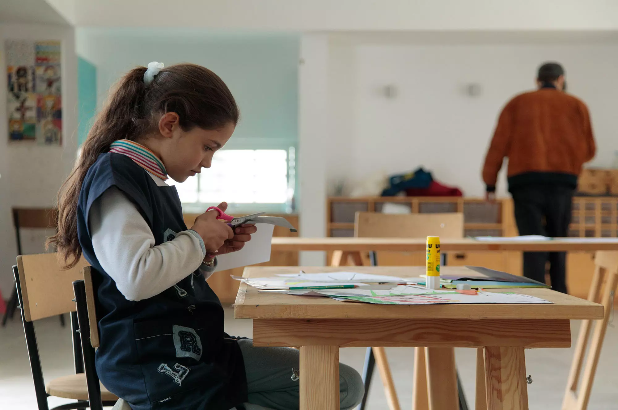 Introduction to architecture workshop led by Bilel Ben Romdhane in the primary school of rue el Marr, medina of Tunis, Art and Education Programme, 2023.