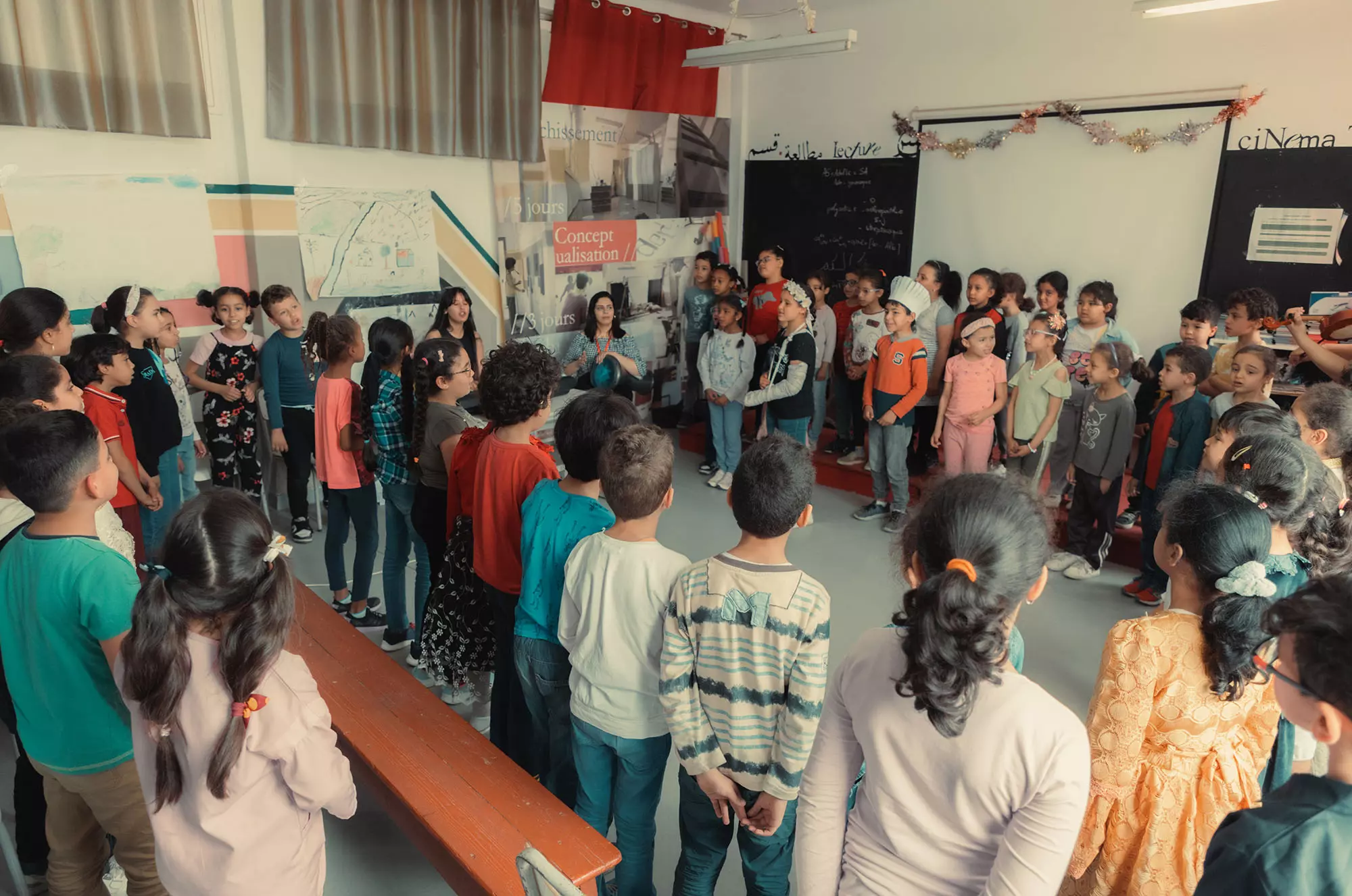 Iqadh's early-learning music workshop with children from the Hafsia school - Tunis medina, June 2023