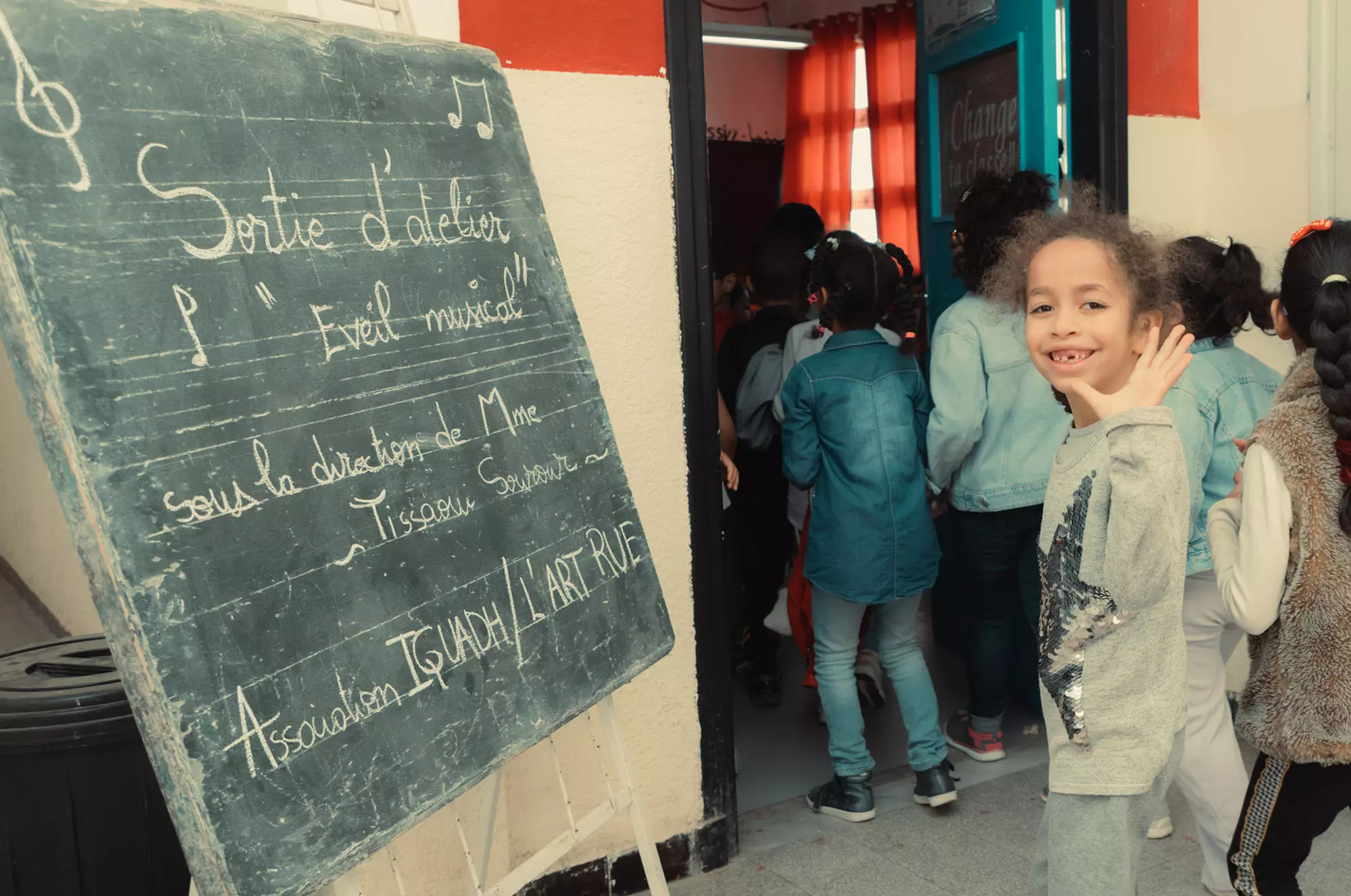 Iqadh's early-learning music workshop with children from the Hafsia school - Tunis medina, June 2023