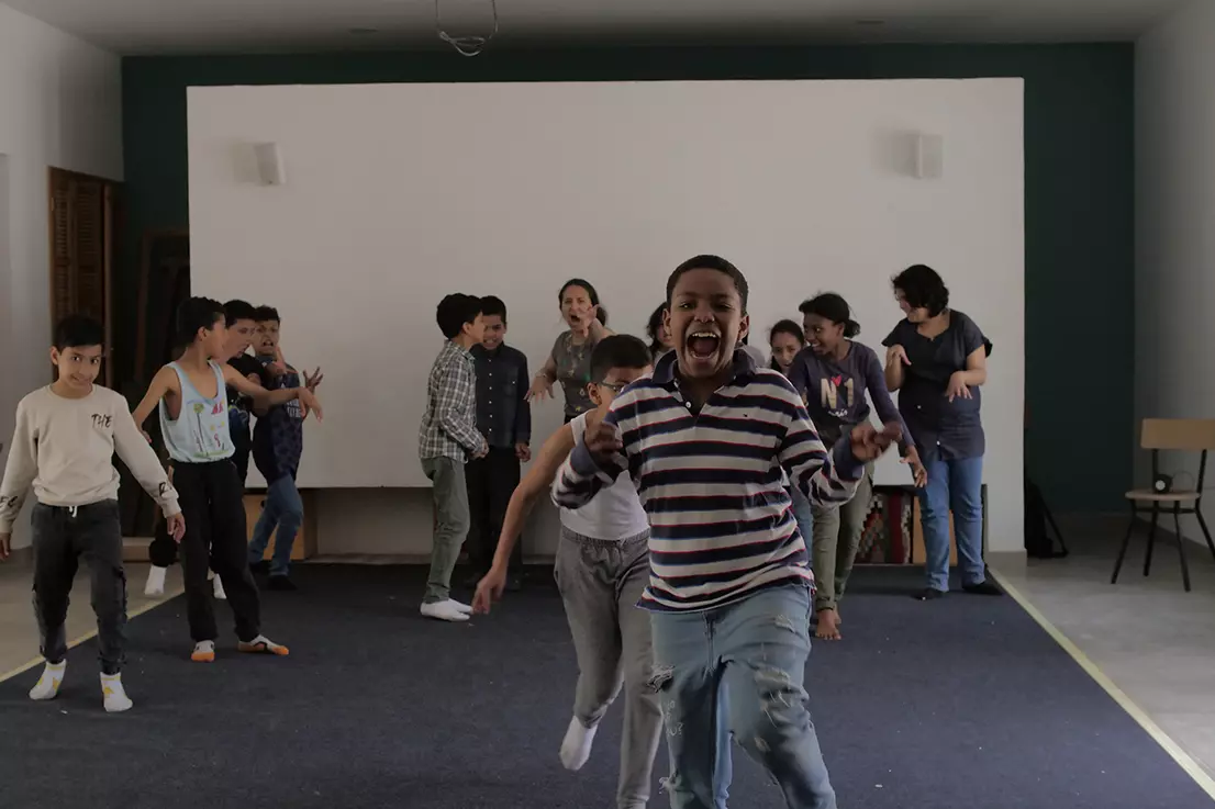 Narjes ben Ammar's theater workshop with children from rue el Marr school - Tunis medina, 2023-2024