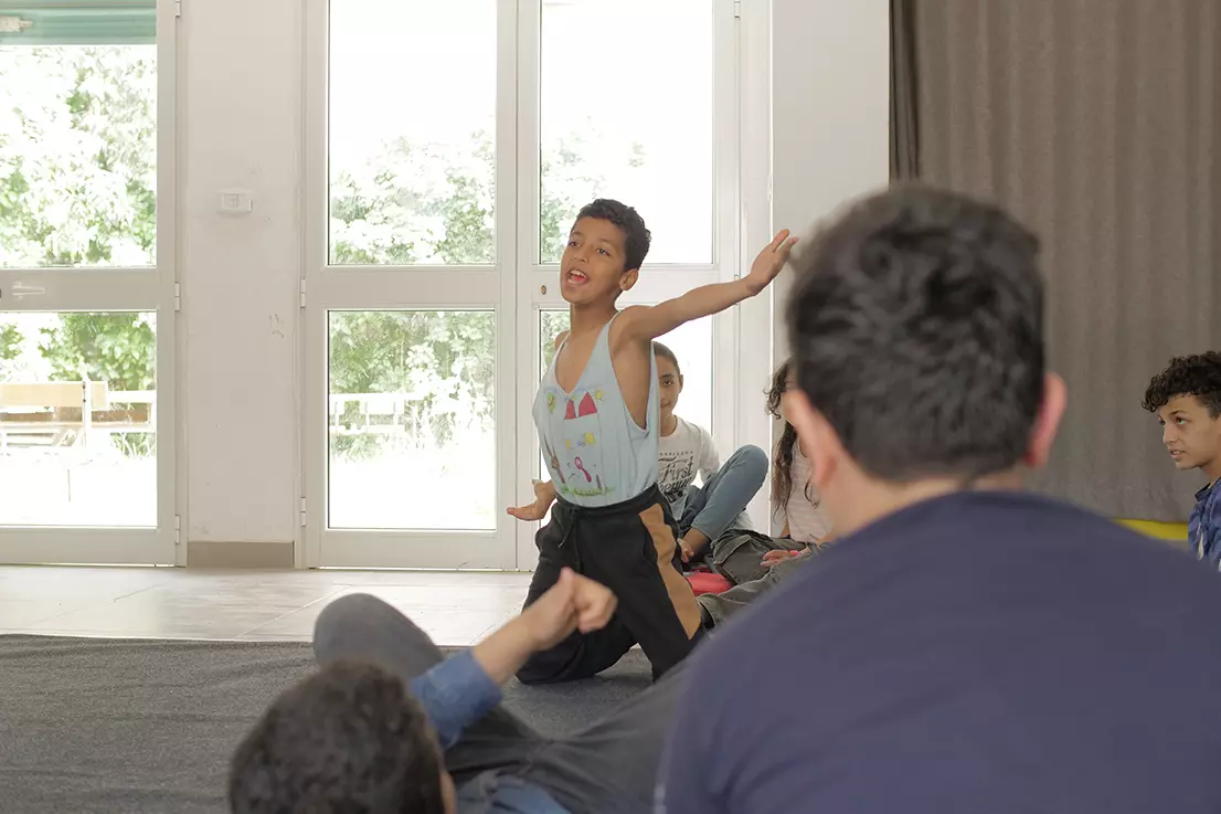 Narjes ben Ammar's theater workshop with children from rue el Marr school - Tunis medina, 2023-2024