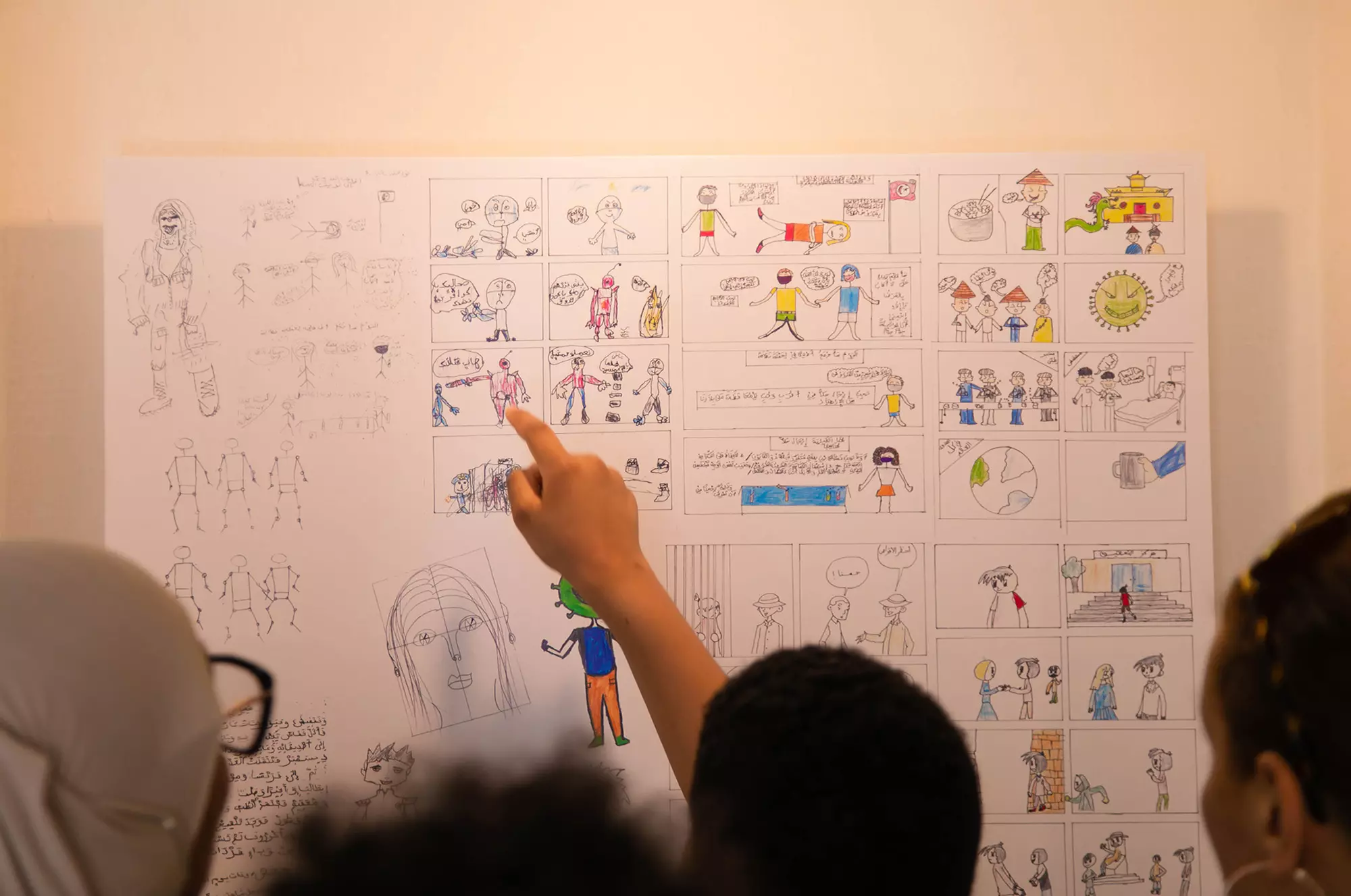 Art workshop with Fatma Yaakoubi at the public primary school rue el Marr (Tunis), 2021-2022