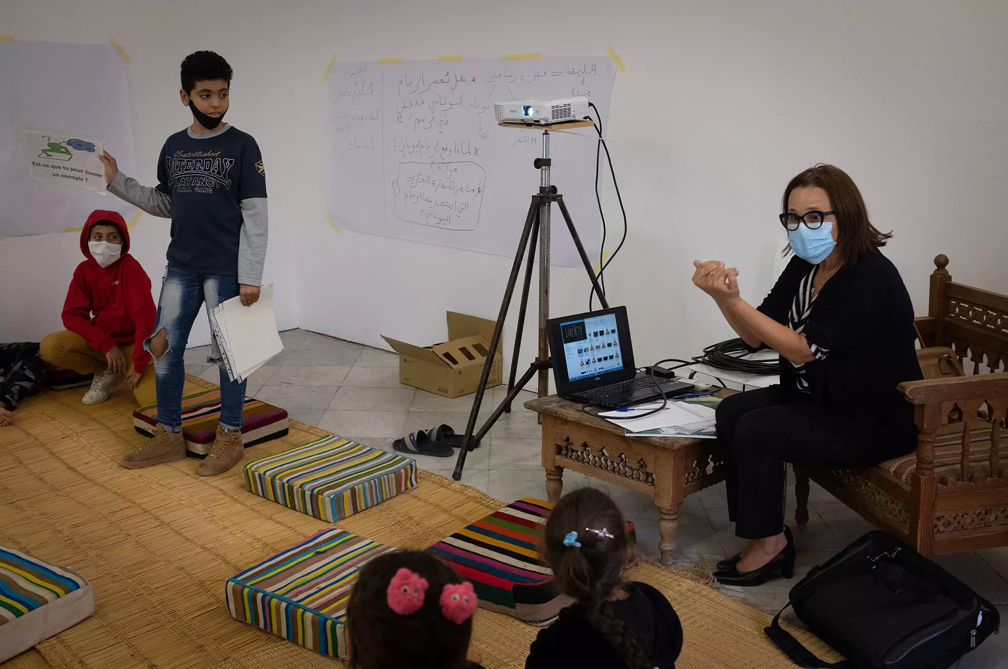 Thinking workshop at L'Art Rue with Houda Kefi - medina of Tunis, 2020-2021