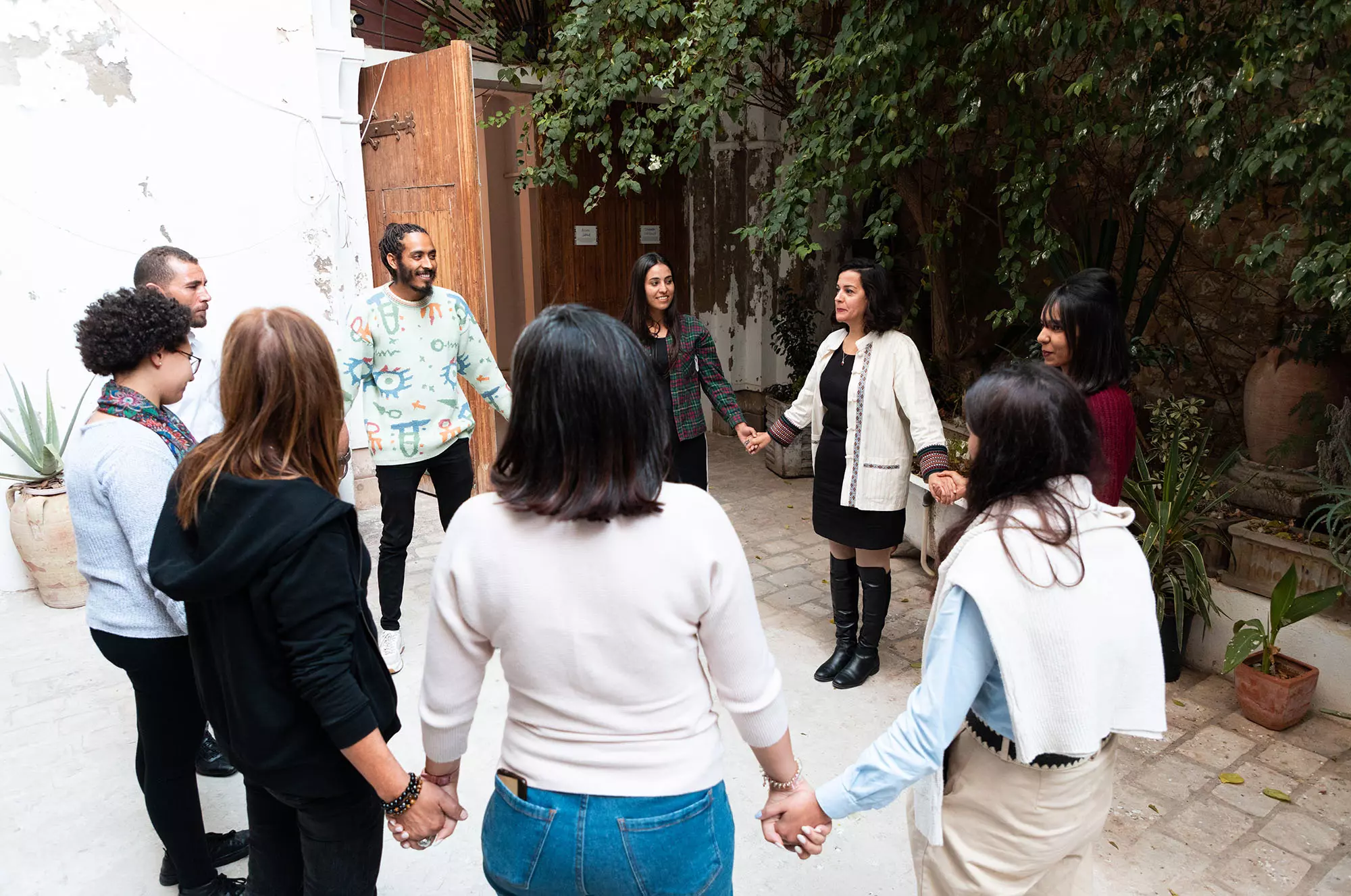 Training at L'Art Rue for the winning associations of the Qismi Al ahla programme, November 2022.