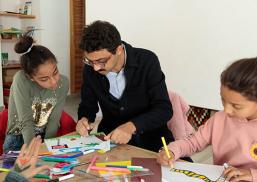 Introduction to architecture workshop led by Bilel Ben Romdhane in the primary school of rue el Marr, medina of Tunis, Art and Education Programme, 2023.