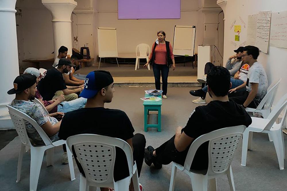 Civic engagement workshop for young people in the medina, June 2021.