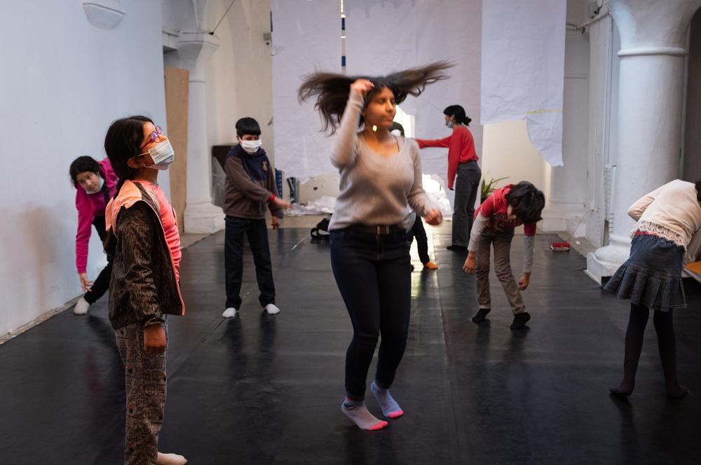 Theater workshop with children led by Lobna Mlika at L'Art Rue, 2020-2021
