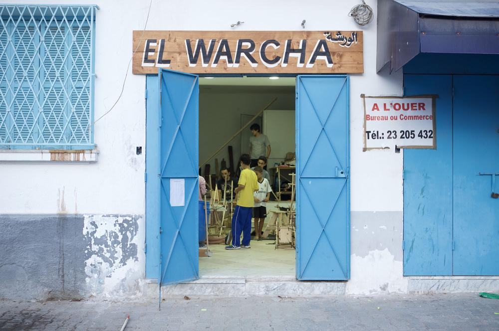 Résidence artistique « El Warcha » de Benjamin Perrot, L'Art Rue, Tunis 2016.