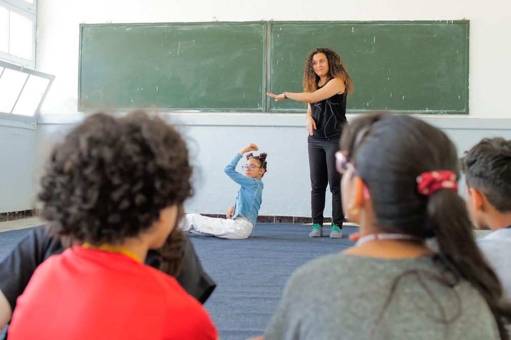 Toumadher Zrelli's theater workshop with children from the Hakim Kassar Hafssia school - Tunis Medina, 2024