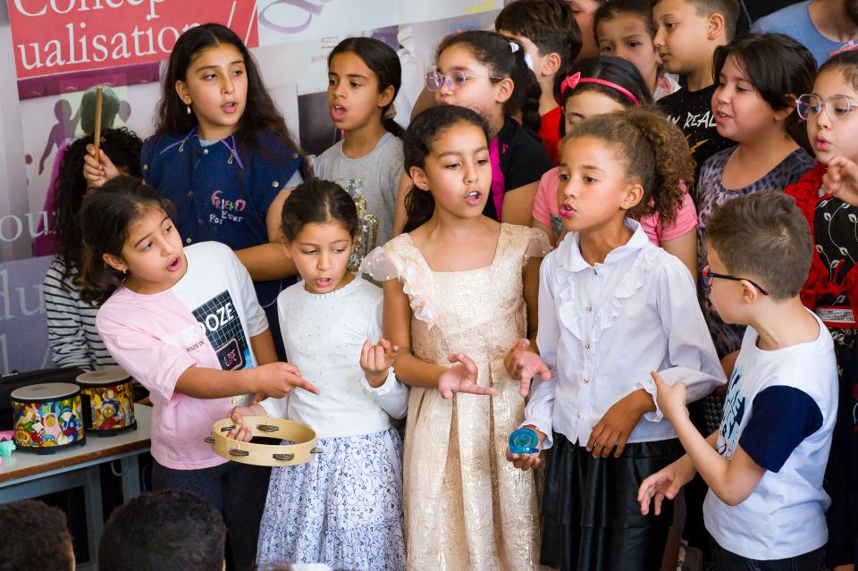 Atelier d'éveil musical par Iqadh avec les enfants de l'école de la Hafsia- médina de Tunis, 2023-2024