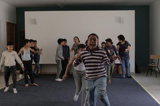 Atelier théâtre de Narjes ben Ammar avec les enfants de l'école rue el Marr - médina de Tunis, 2023-2024