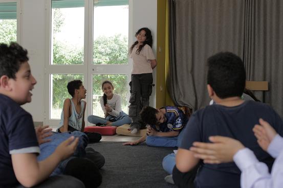 Atelier théâtre de Narjes ben Ammar avec les enfants de l'école rue el Marr - médina de Tunis, 2023-2024