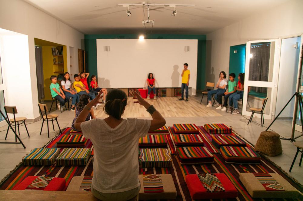  Theatre workshop by Lobna Mlika with the children of the school rue el Marr - medina of Tunis, 2021-2022