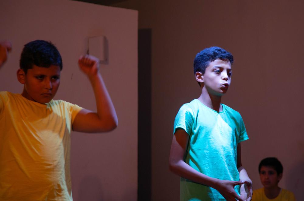  Theatre workshop by Lobna Mlika with the children of the school rue el Marr - medina of Tunis, 2021-2022