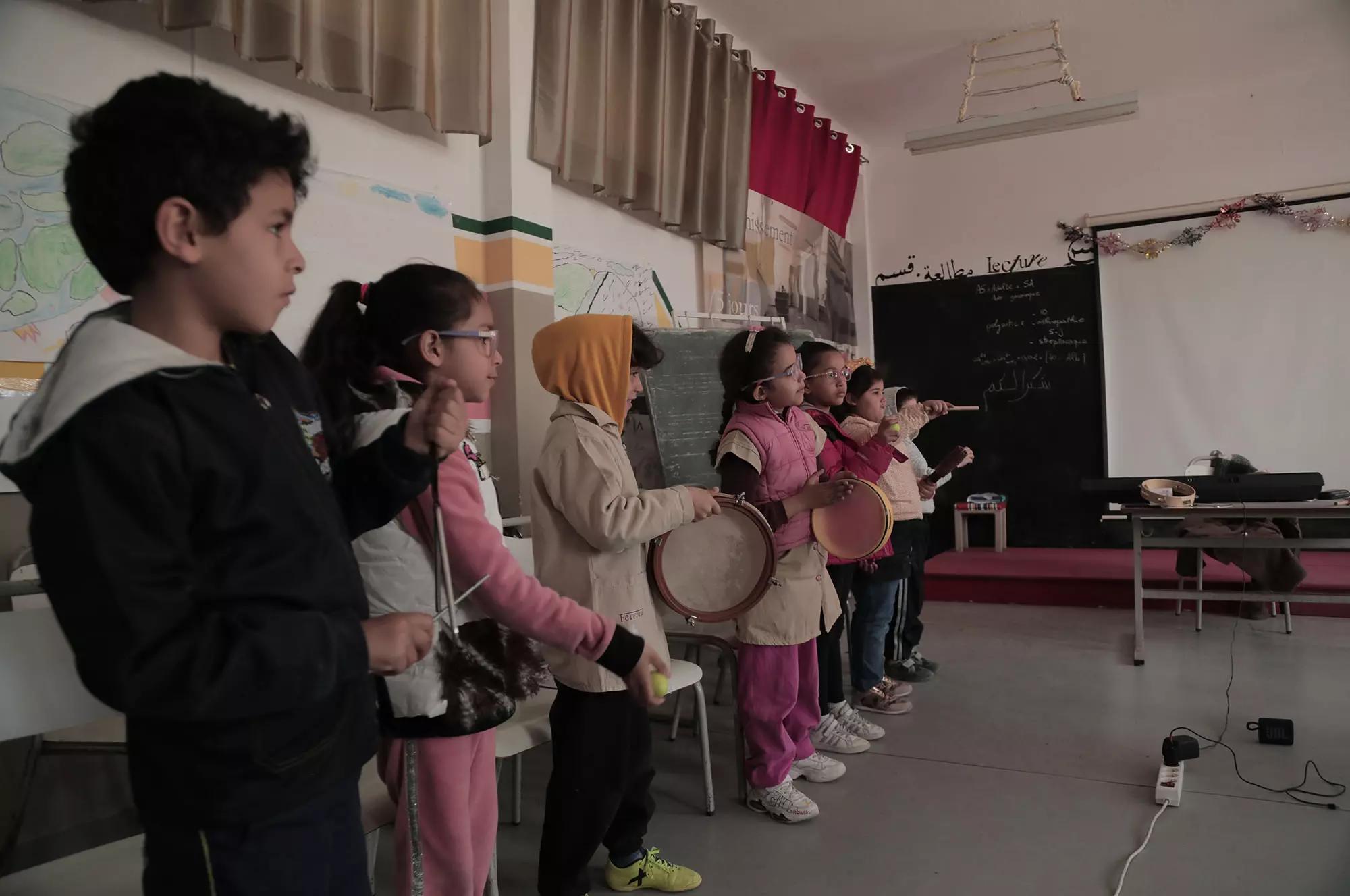 Atelier d'éveil musical par Iqadh avec les enfants de l'école de la Hafsia- médina de Tunis, 2021-2023