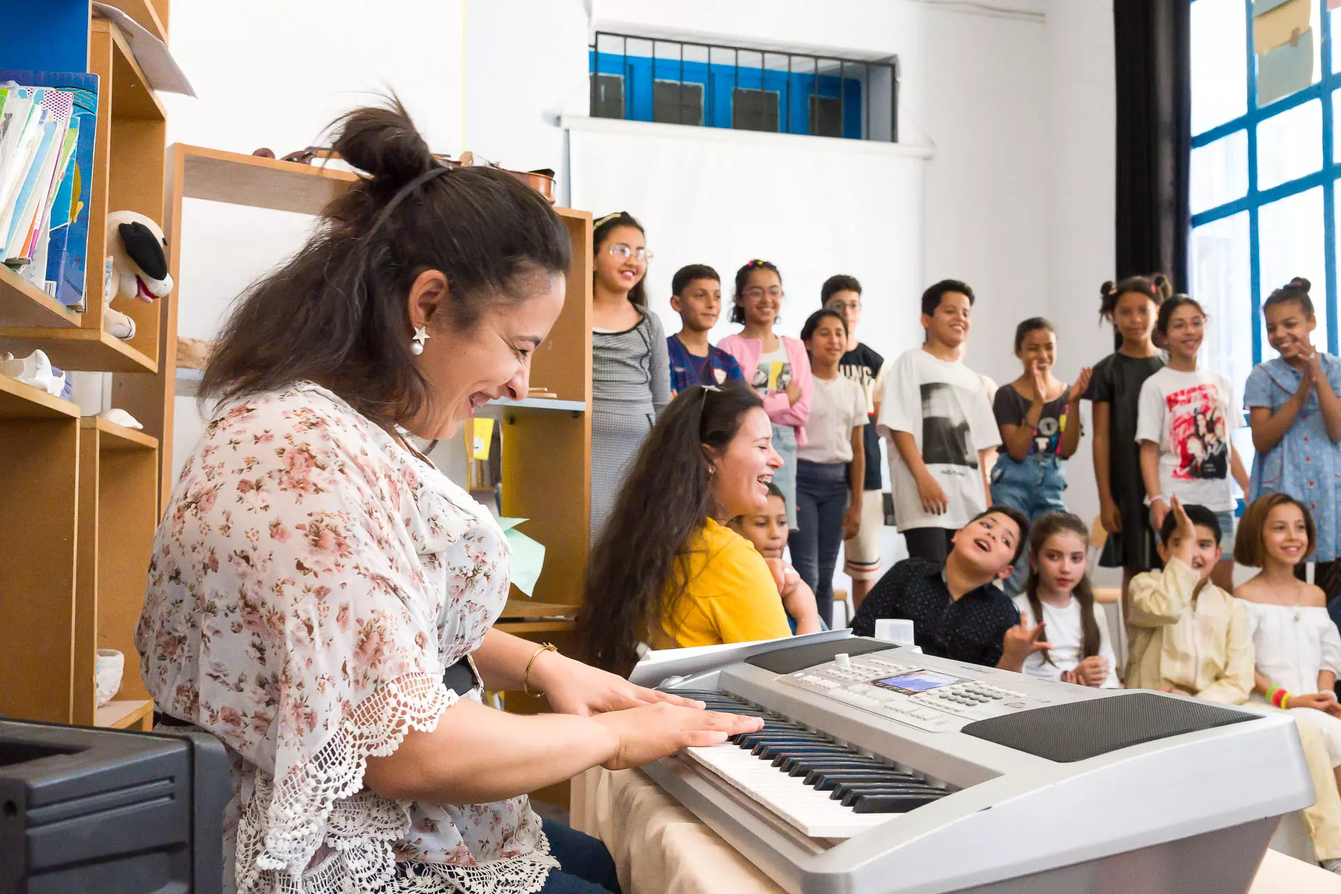 Musical awakening workshop animated by Iqadh with children from Bab Souika school - Tunis medina, 2021 to 2024